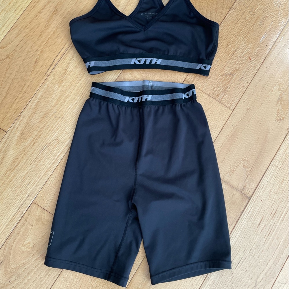 Kith Black Sports Bra and Shorts Set